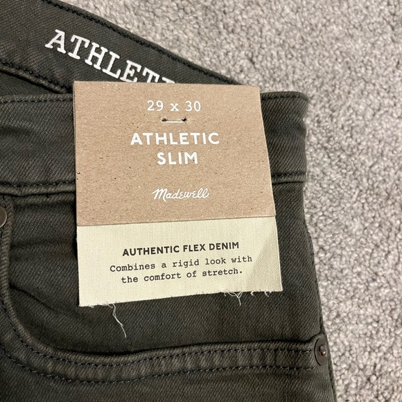 NWT Madewell Garment-Dyed Athletic Slim Jeans, 29x30, Deep Green - Picture 5 of 6